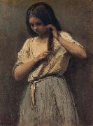 Corot Camille, Girl Peninandose